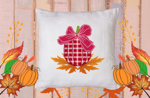 Cute Pumpkin with Bow 11 for Crafts and Graphics