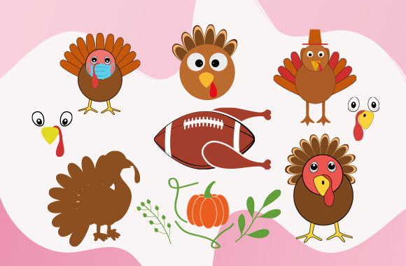 Thanksgiving Cute Turkey Bundle for Crafts and Graphics